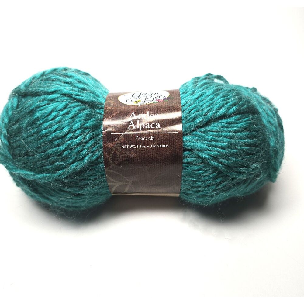 Yarn Bee Alpaca Wool Teal Yarn Skein Peacock 710 120 Yds. Blend Twist Rated 4